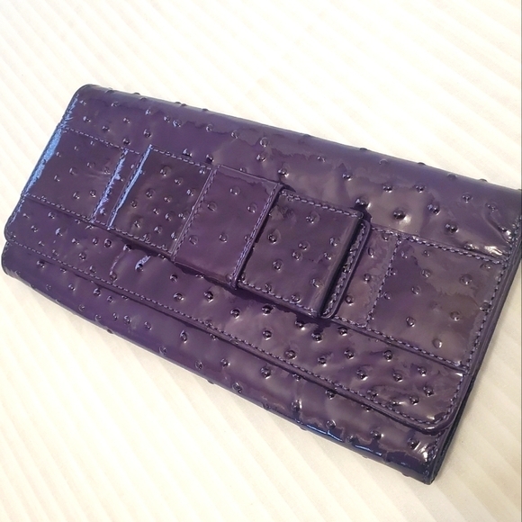 Michael Kors Deep Purple Embossed Patent Leather Clutch